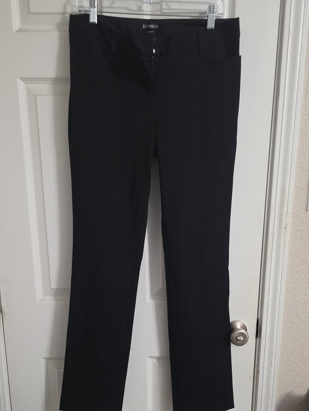 Express Black Straight Crop Trouser Pants